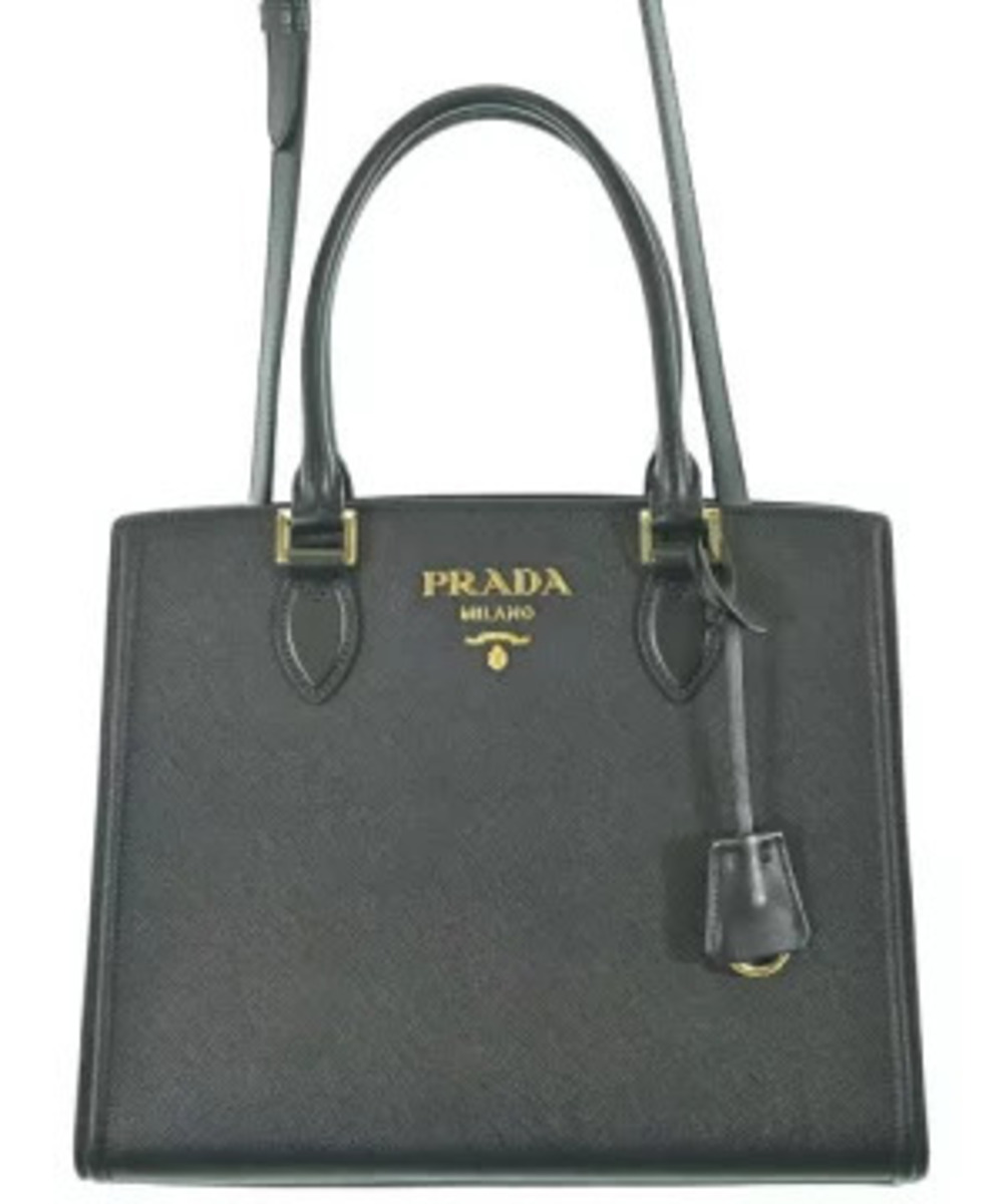 Prada Saffiano leather tote bag structured double top handles